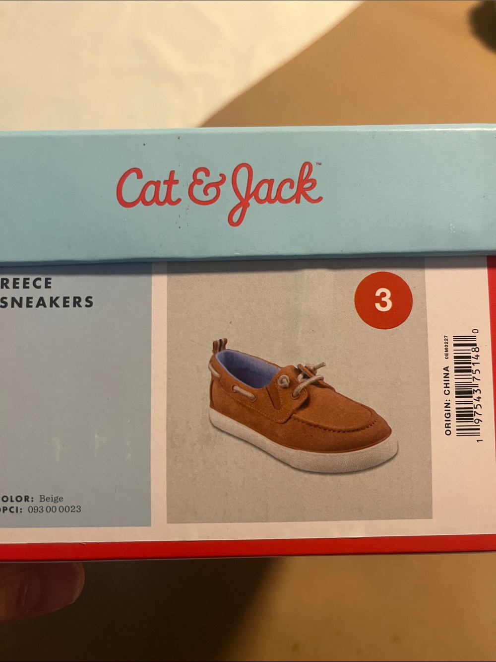 Cat & Jack Brown Kids Boat Sneakers with White Sole